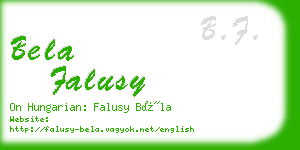 bela falusy business card